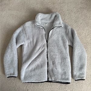 Cozy Light Gray Zip-Up Sweater